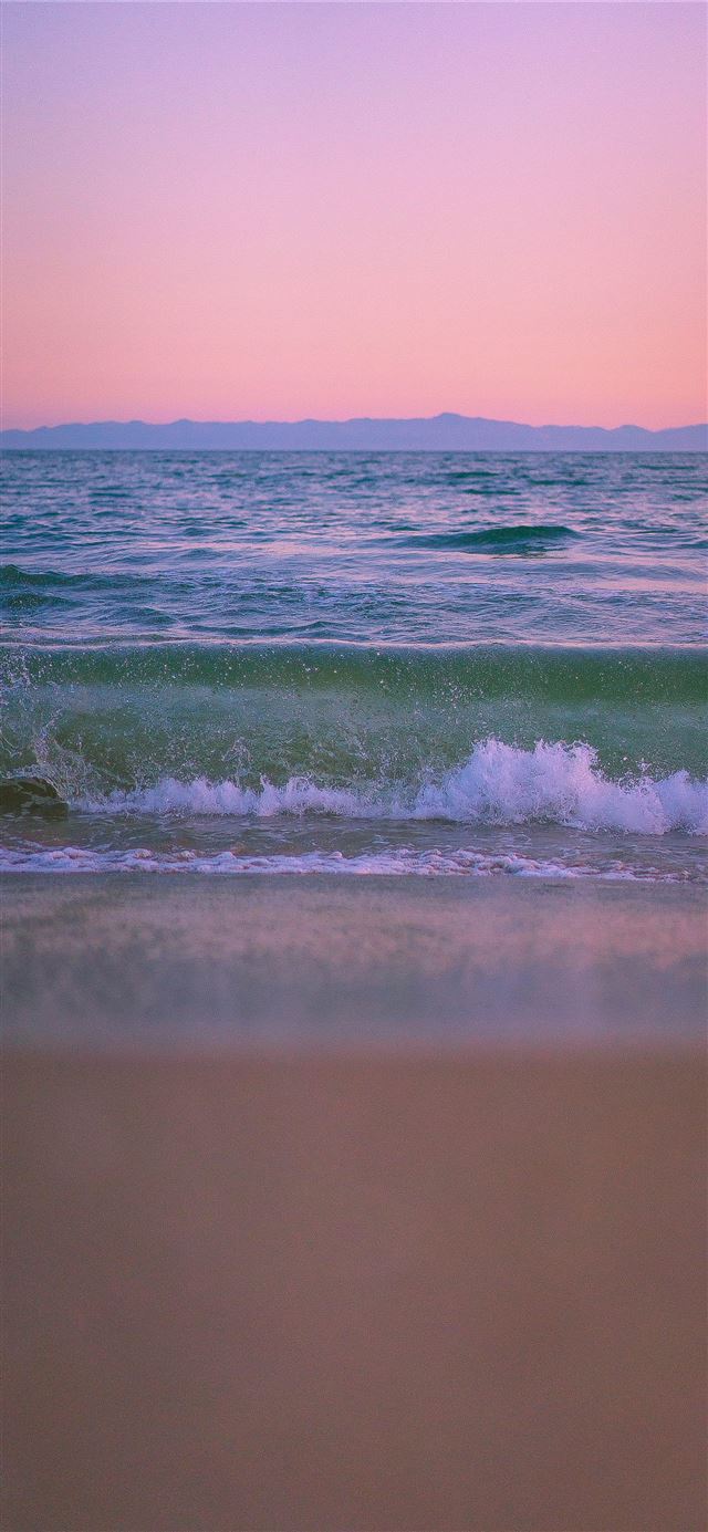 1125x2436 beach wave on white sand -  iPhone X Wallpaper