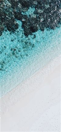 high angle photography of beach side wallpaper