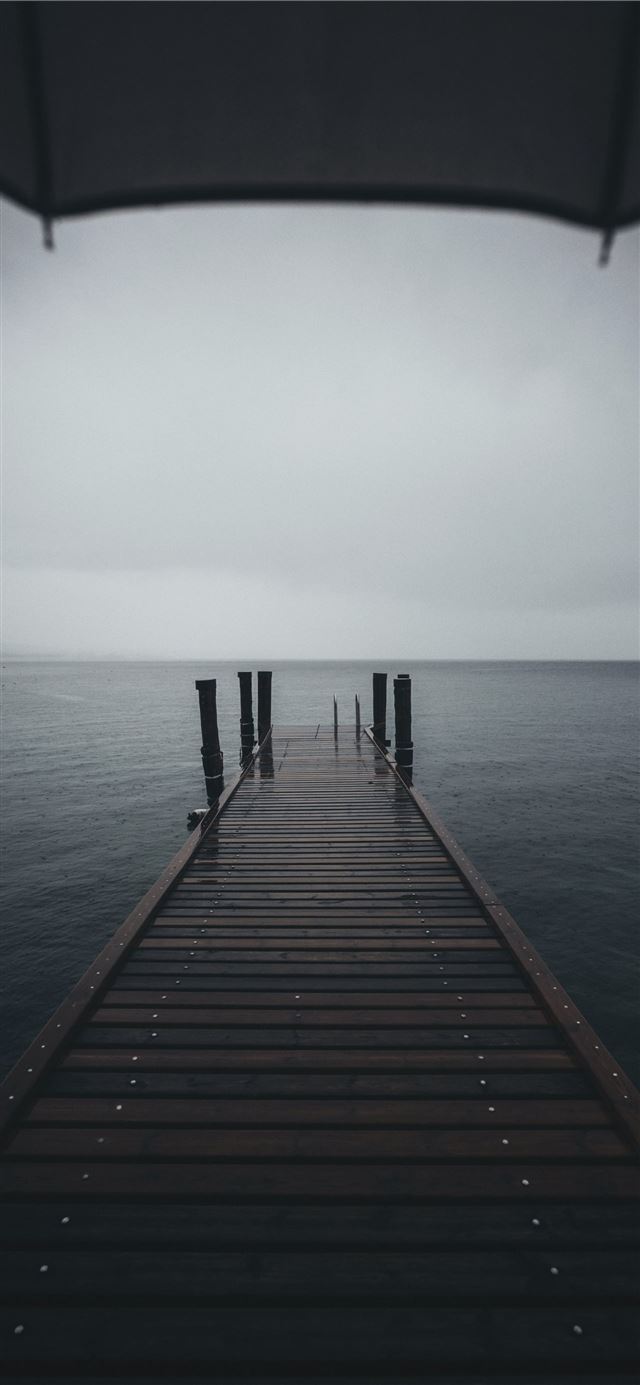 1125x2436 brown wooden dock near body of water at daytime - water iPhone X Wallpaper