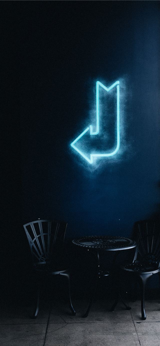 1125x2436 round black metal table with chairs - neon iPhone X Wallpaper