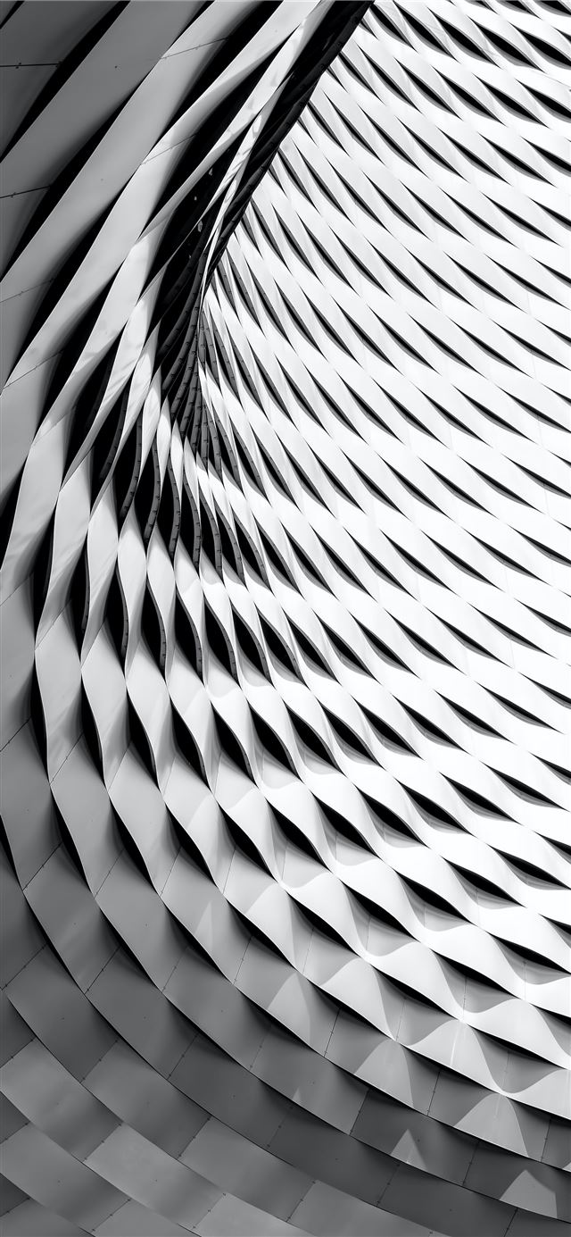 1125x2436 A curved facade covered in white latticework - design iPhone X Wallpaper