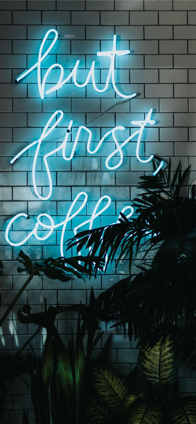 1125x2436 white neon lights near trees -  iPhone X Wallpaper