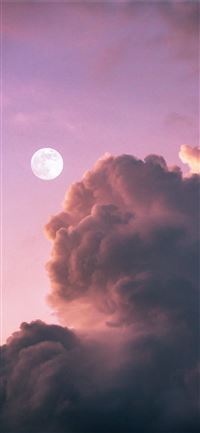 full moon over clouds during night time wallpaper