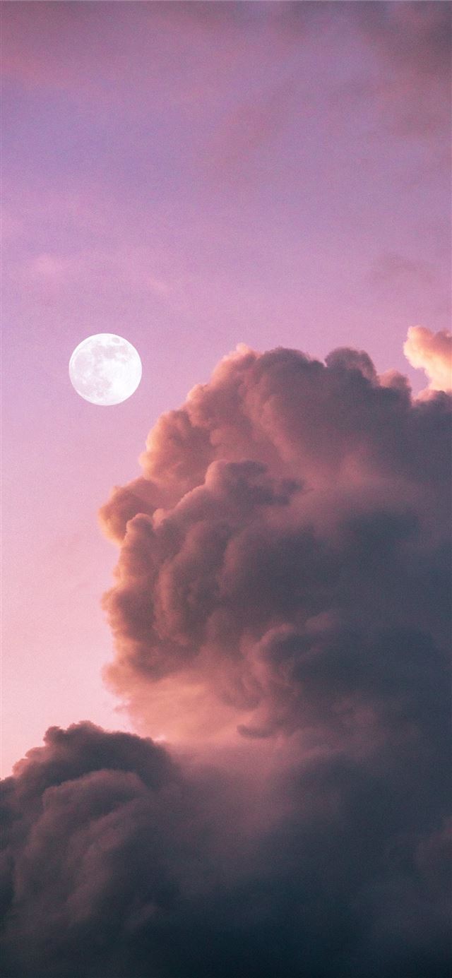 1125x2436 full moon over clouds during night time - moon iPhone X Wallpaper