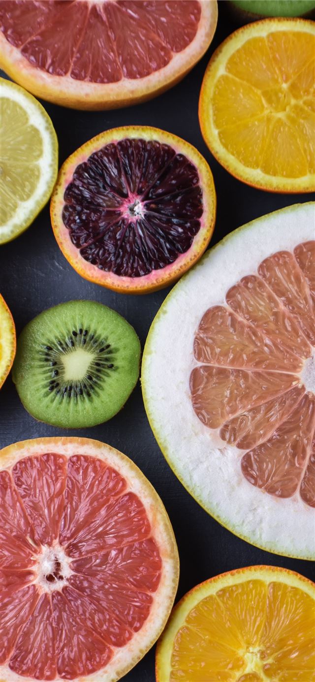 1125x2436 variety of sliced fruits - orange iPhone X Wallpaper