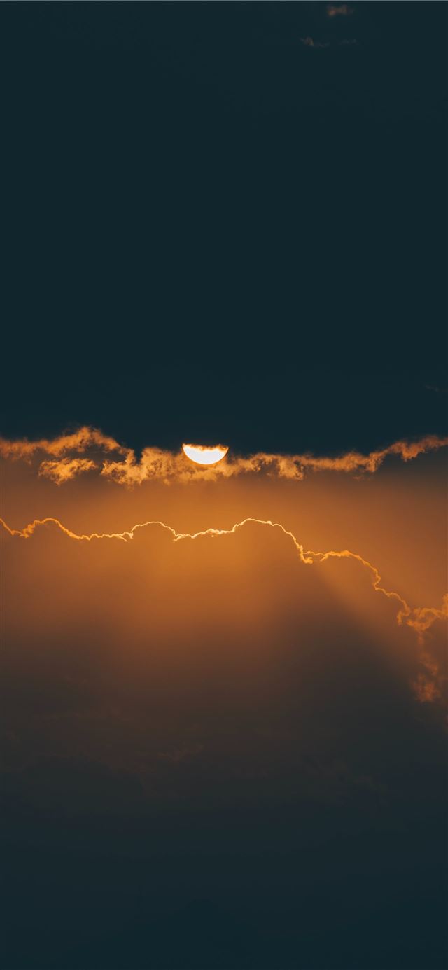 1125x2436 orange and black clouds during sunset - light iPhone X Wallpaper