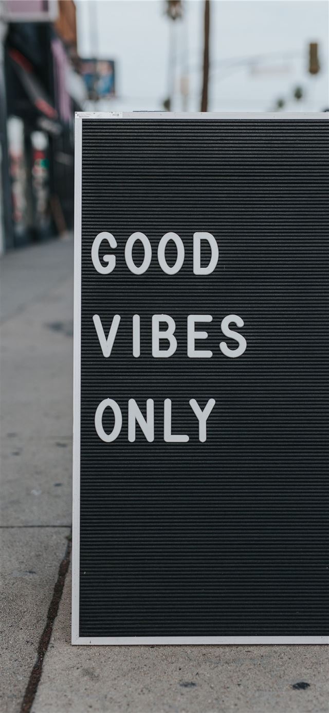 1125x2436 good vibes only text - happy iPhone X Wallpaper