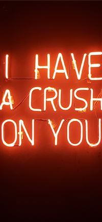 orange i have a crush on you neon light signage wallpaper