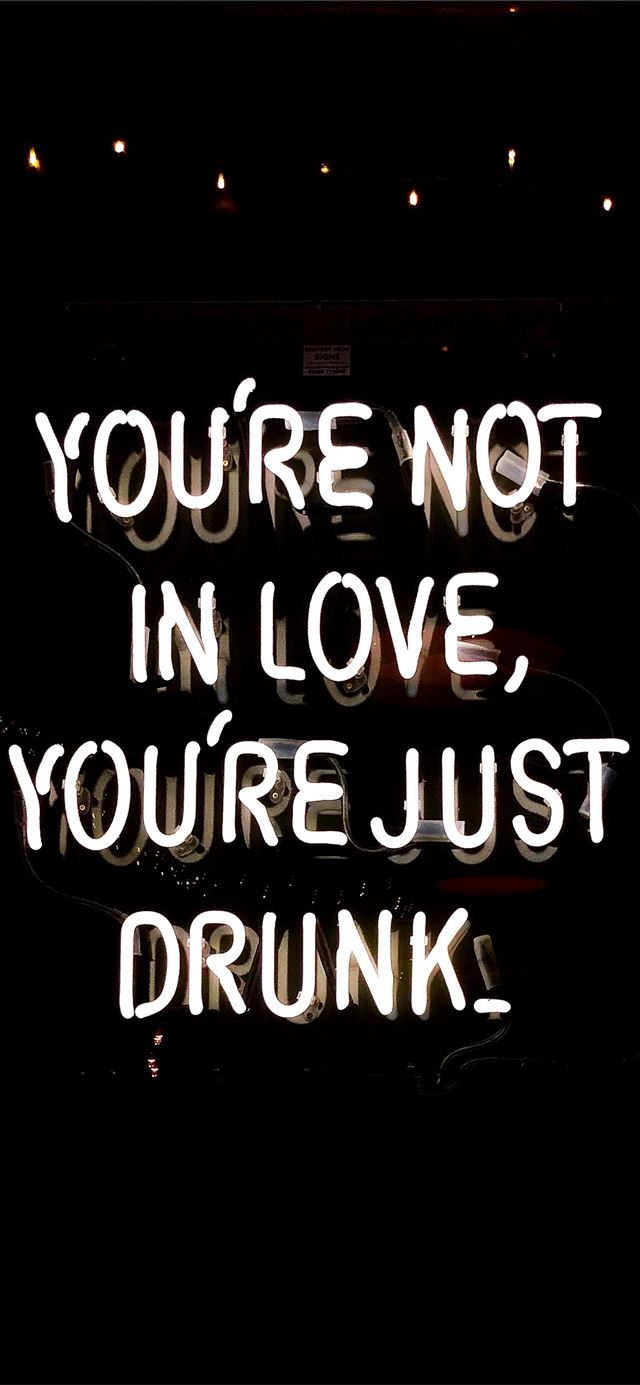 1125x2436 you're not in love you're just drunk neon signage -  iPhone X Wallpaper