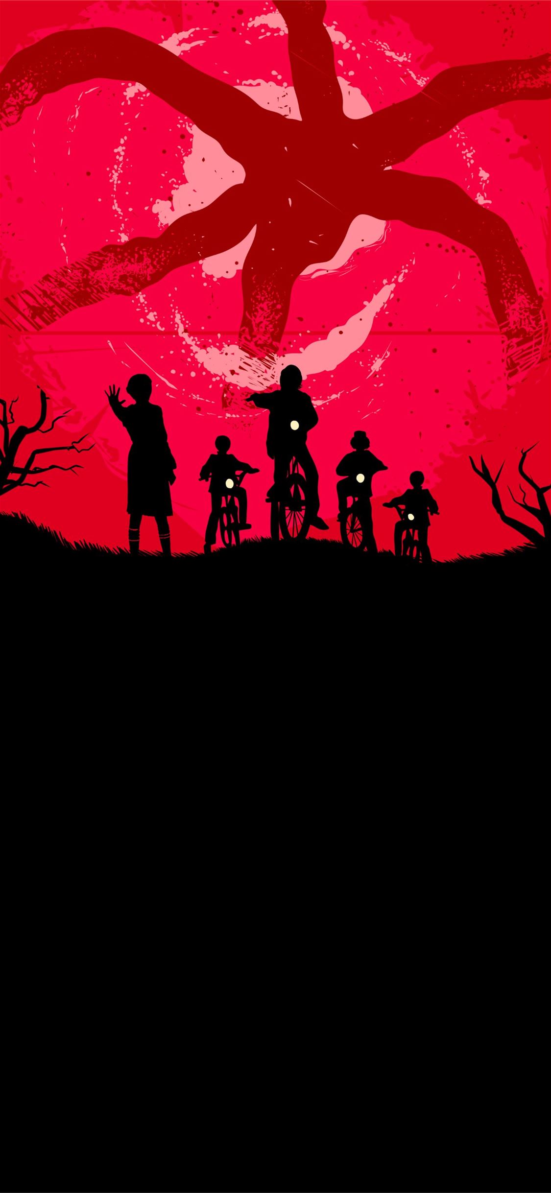 Stranger Things Amoledbackgrounds iPhone Wallpapers Free Download