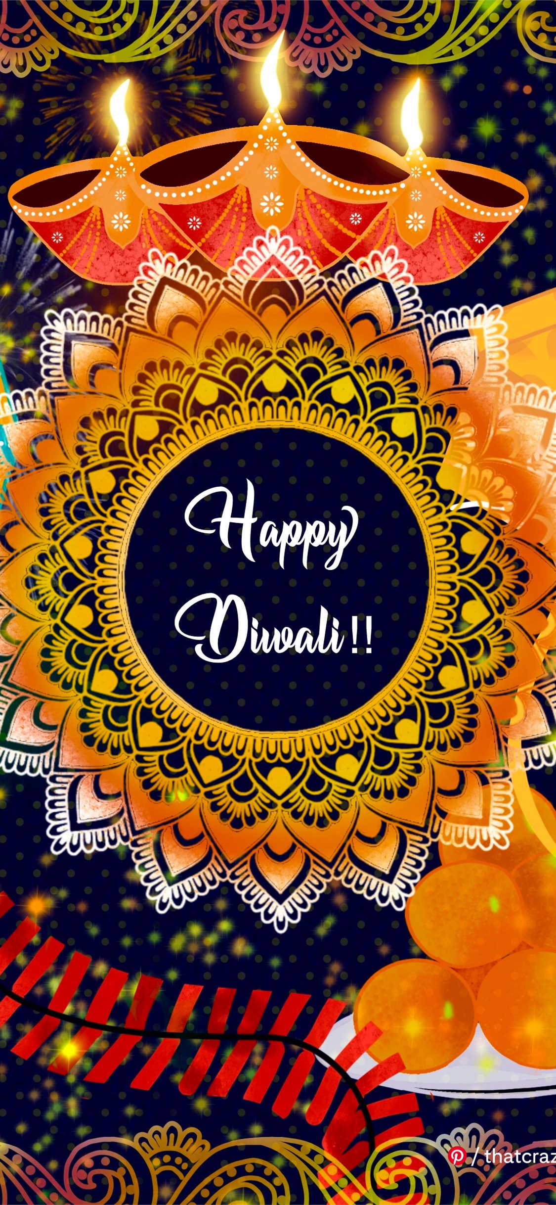 Happy Diwali by Vinita Varier iPhone Wallpapers Free Download