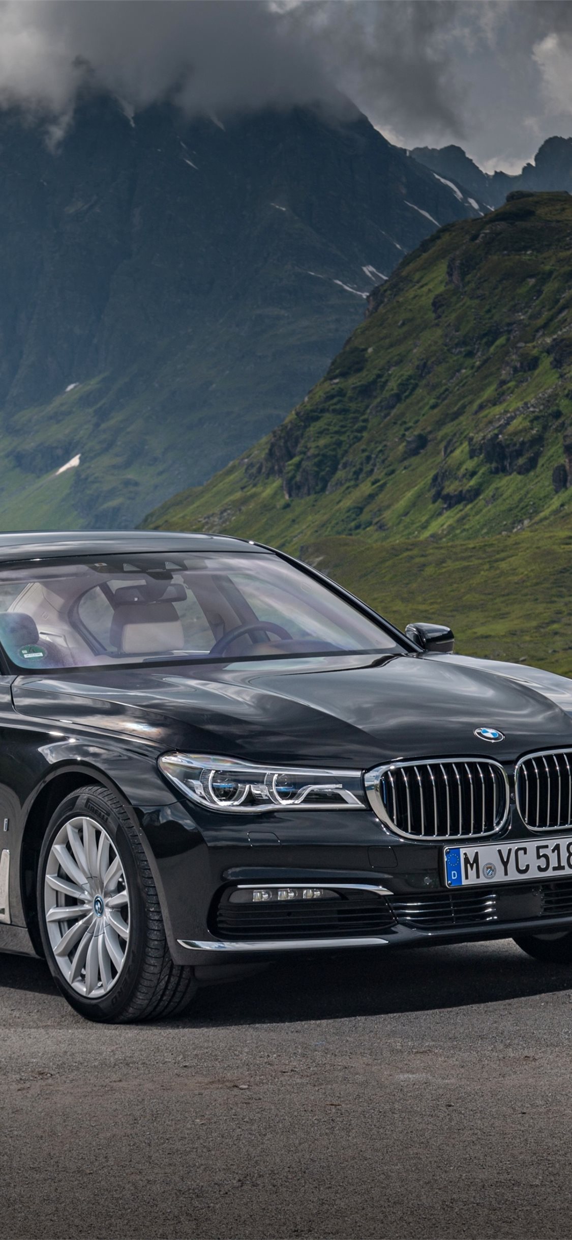 Bmw 7 Series Black Front View Mountain Cars for Go... iPhone Wallpapers  Free Download