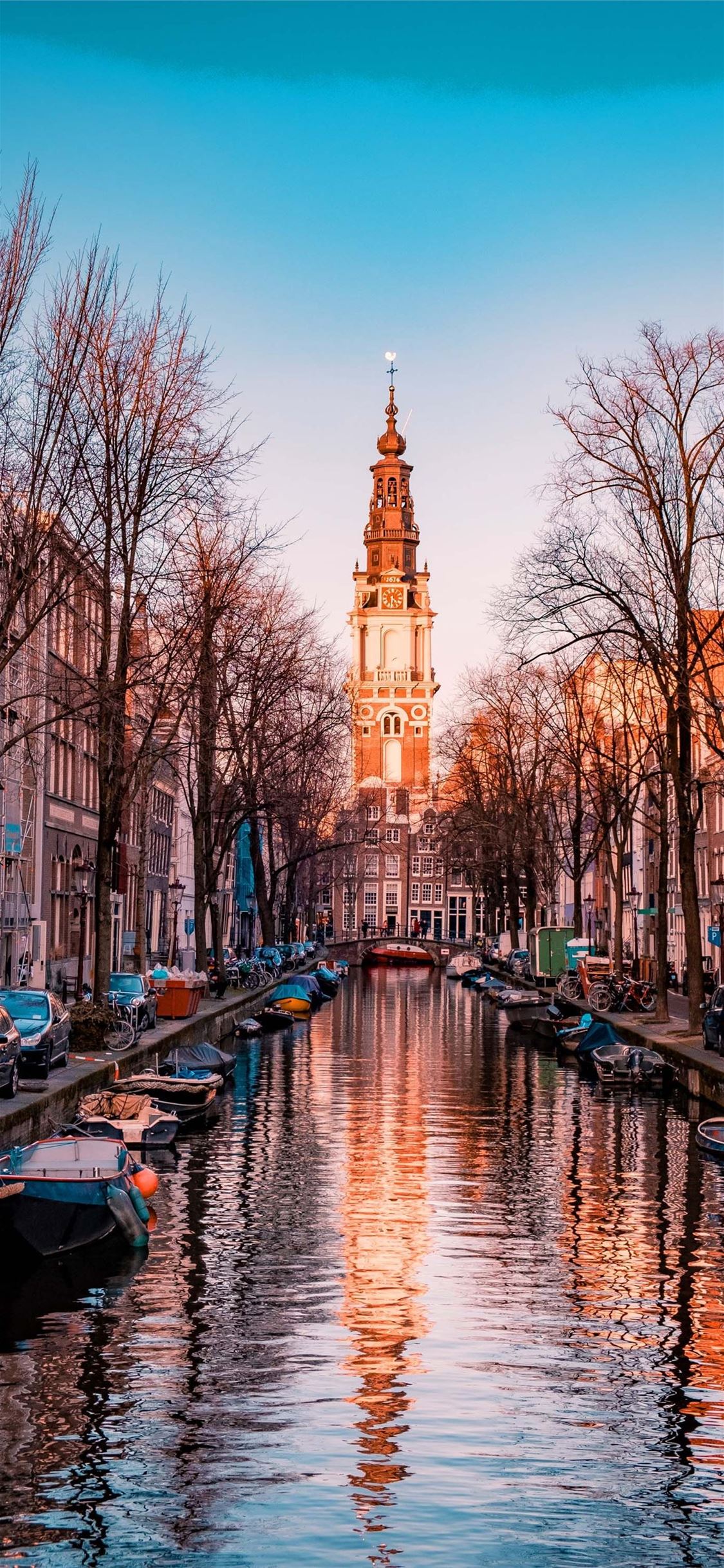 Desktop Wallpapers Amsterdam Netherlands Canal Evening Waterfront