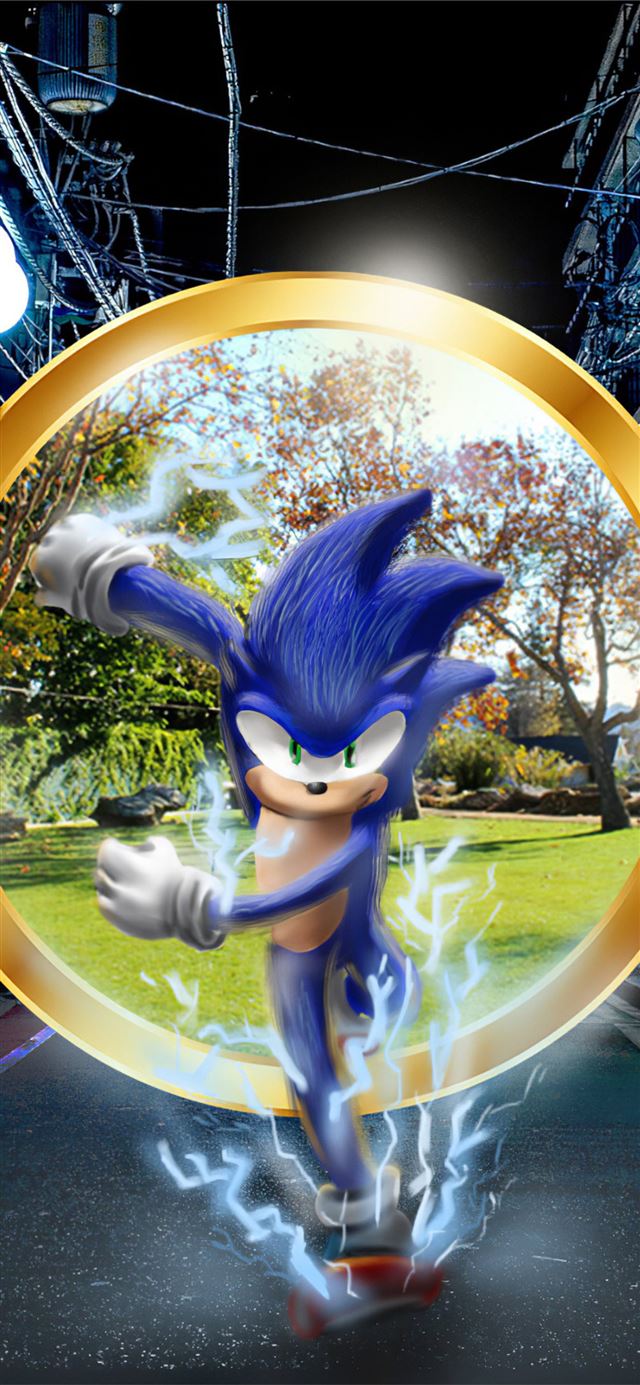 1125x2436 sonic the hedgehogart running - artstation iPhone X Wallpaper