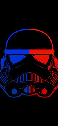 stormtrooper blue red mask minimal 8k wallpaper
