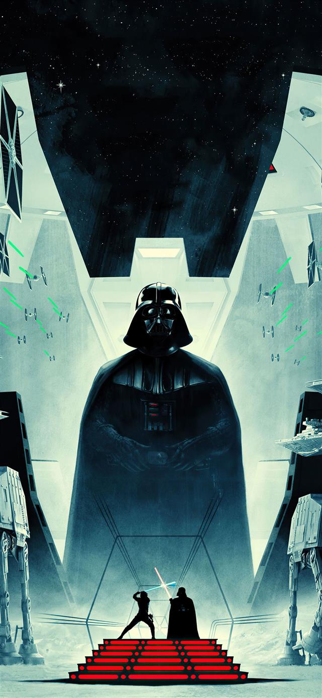 1125x2436 star wars rey kylo ren darth vader poster -  iPhone X Wallpaper