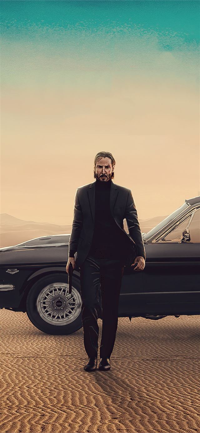 1125x2436 john wick with mustang - john wick iPhone X Wallpaper