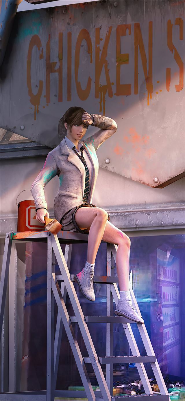 1125x2436 pubg girl and helmet guy 4k -  iPhone X Wallpaper