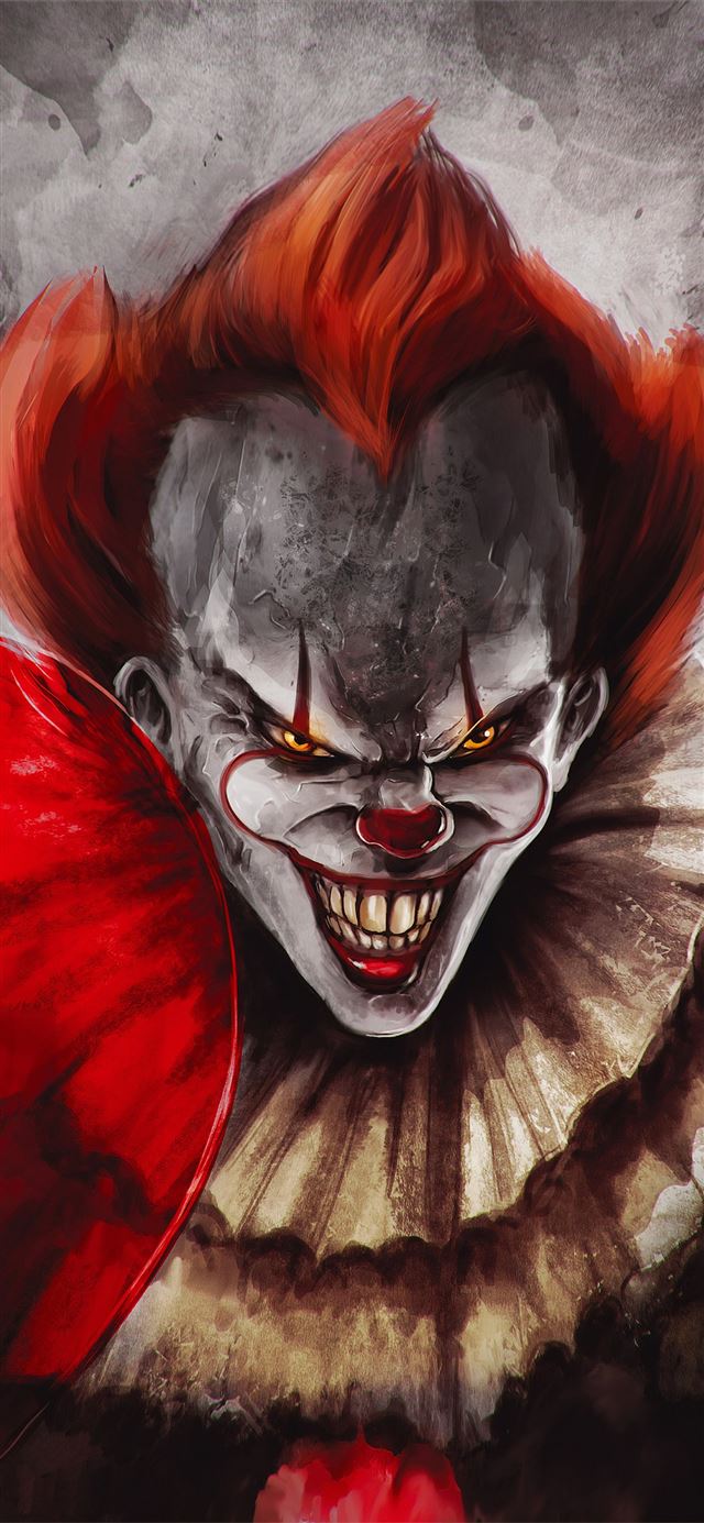 1125x2436 pennywise joker - clown iPhone X Wallpaper