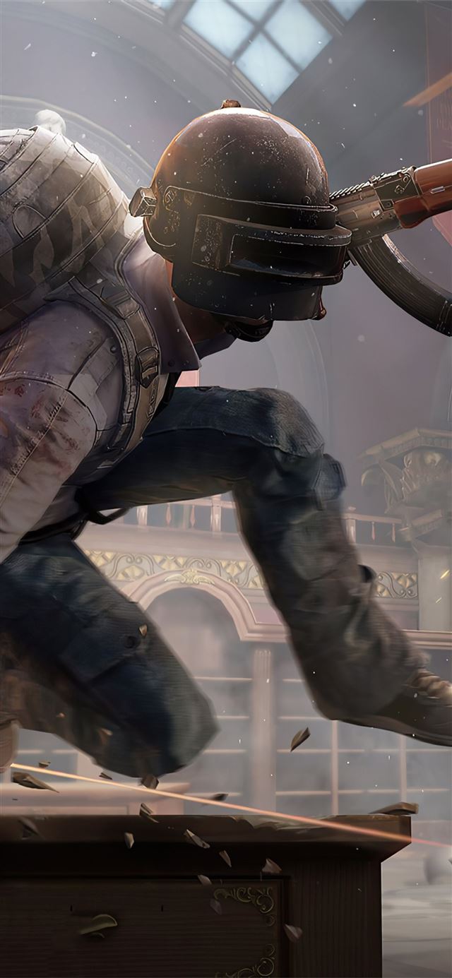 1125x2436 pubg guy with helmet 4k -  iPhone X Wallpaper