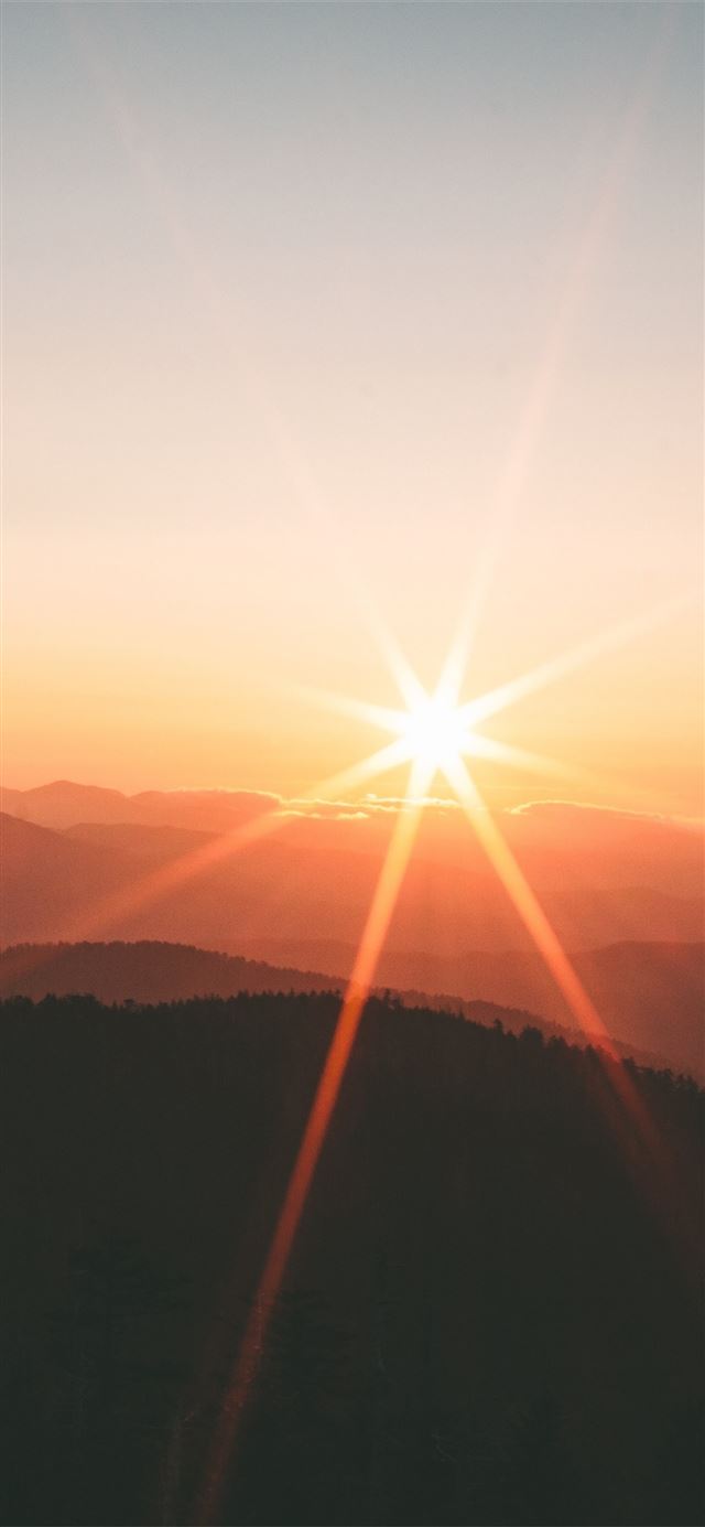 1125x2436 sunset from mountain range 5k - mountains iPhone X Wallpaper