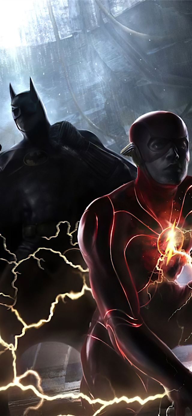 1125x2436 the flash and batman - batman iPhone X Wallpaper