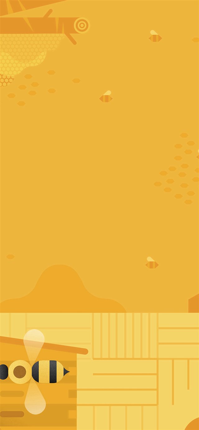 1125x2436 Minimal Honey Yellow Art Illustration Cute - cartoon iPhone X Wallpaper