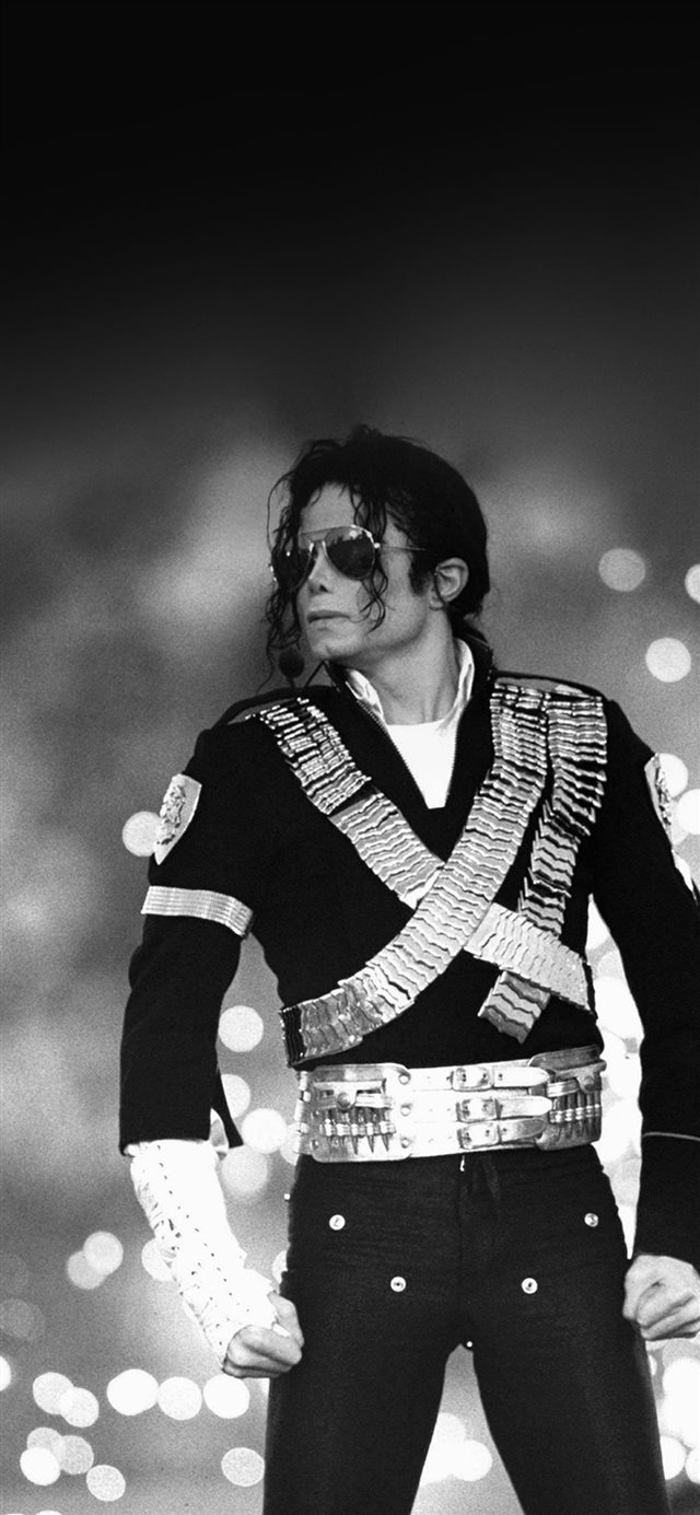 1125x2436 Michael Jackson Bw Concert King Of Pop - stage iPhone X Wallpaper