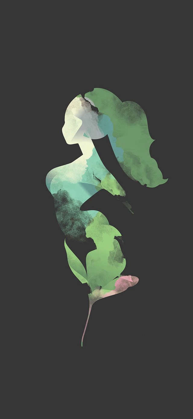 1125x2436 Flower Dark Woman Illustration Art - illustration iPhone X Wallpaper