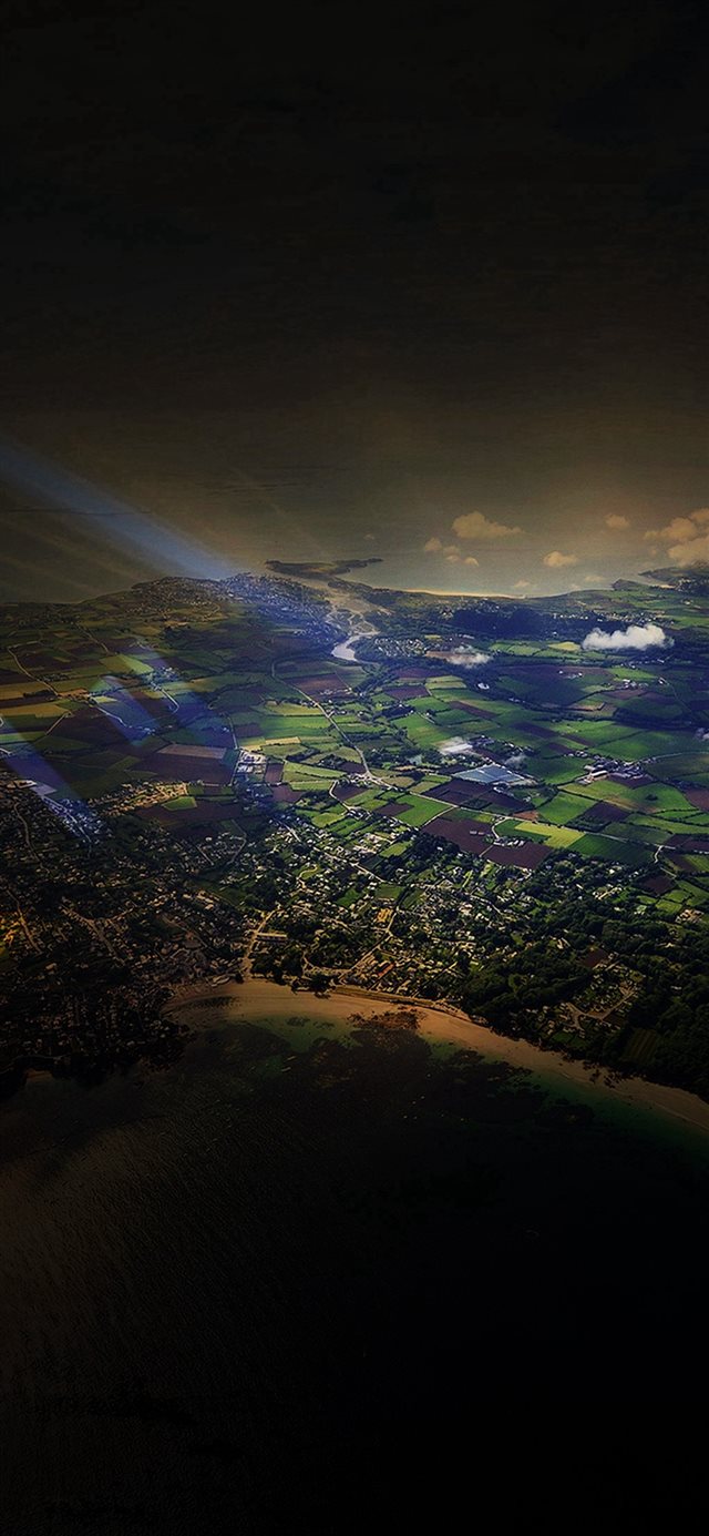 1125x2436 Flight Sunny Day Sky Dark Bokeh High Mountains Nature - cyan iPhone X Wallpaper