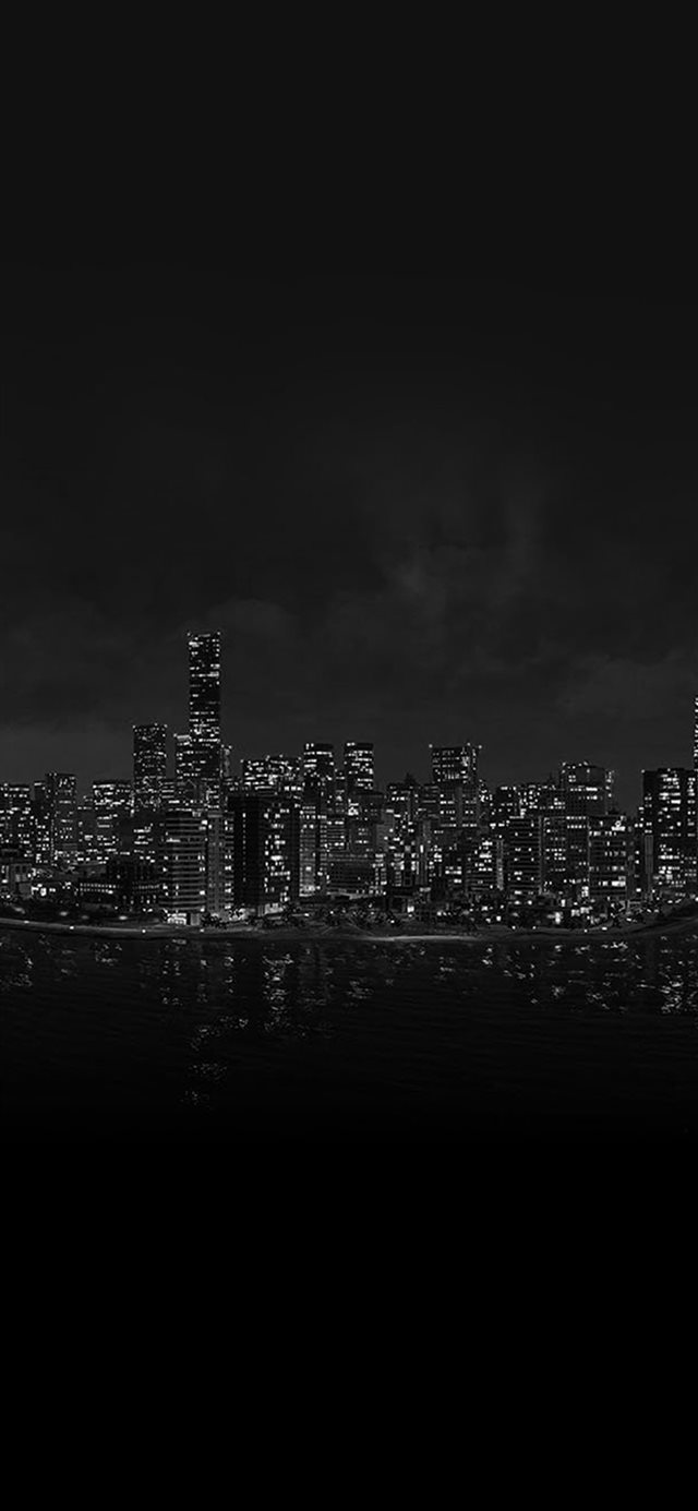 1125x2436 Watchdog Night City Light View From Sea -  iPhone X Wallpaper