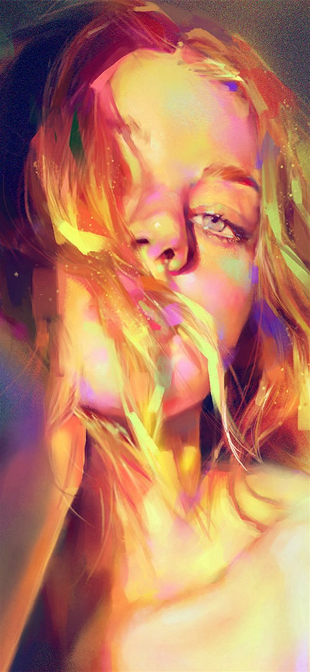 1125x2436 Girl Green Sexy Illustration Art Paint - illustration iPhone X Wallpaper