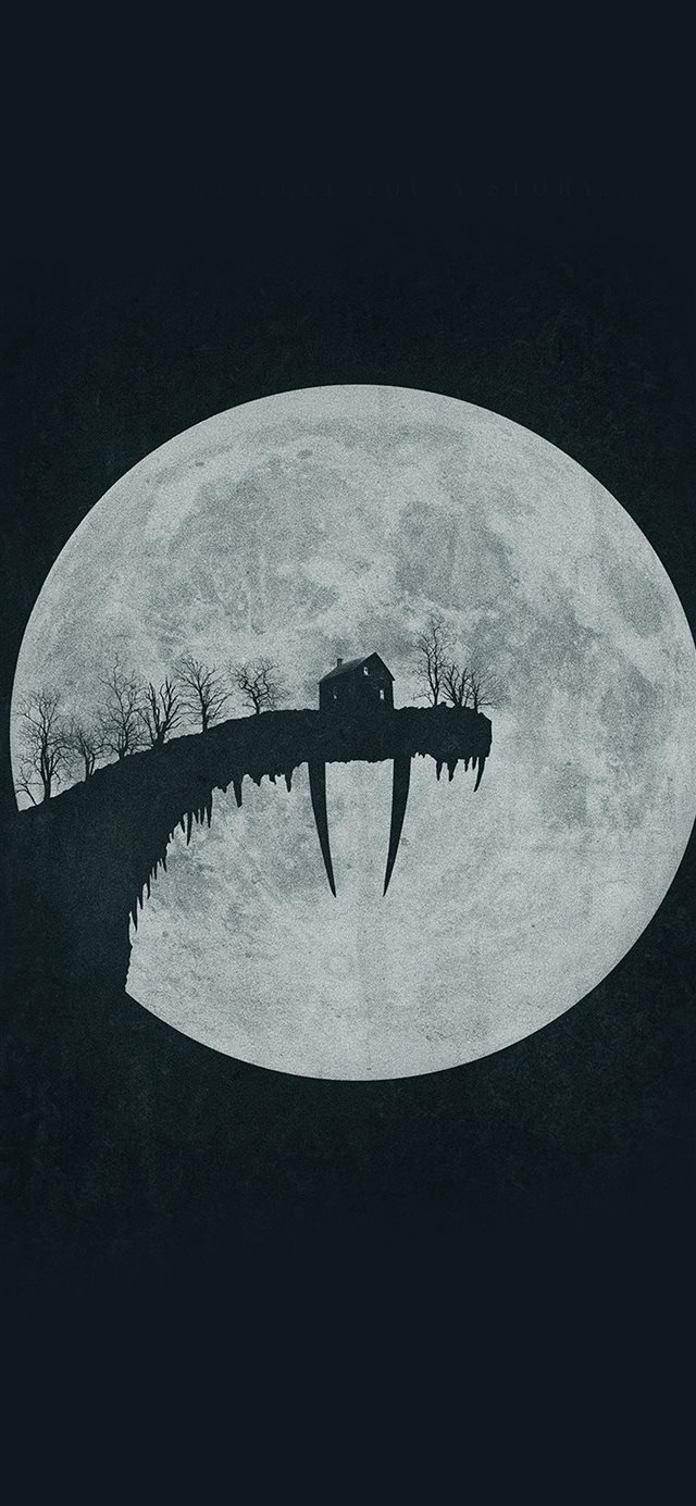 1125x2436 Tusk Moon Poster Illustration Art Dark -  iPhone X Wallpaper
