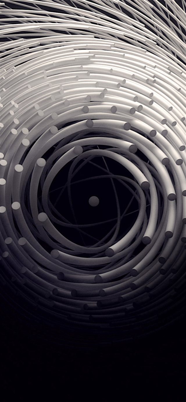 1125x2436 Circle 3D Dark Abstact Illustration Art - illustration iPhone X Wallpaper