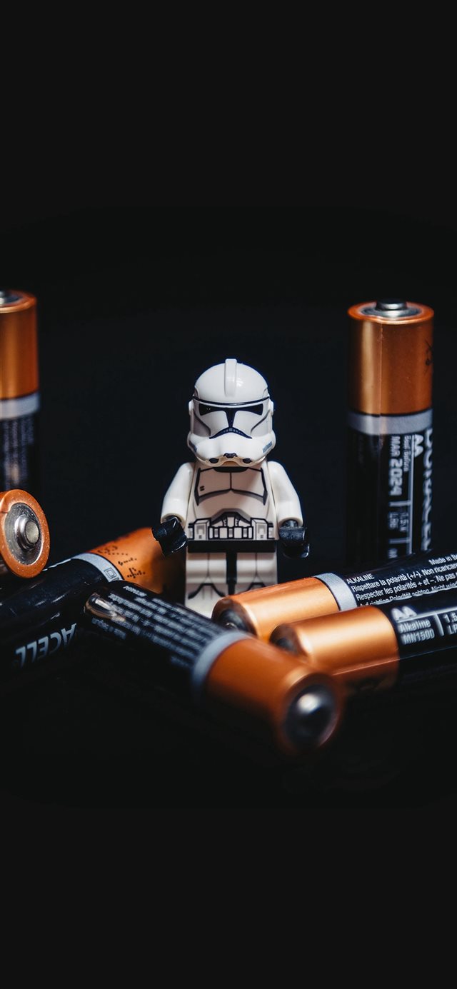 1125x2436 Starwars Toy Battery Cute Startroopers Art - orange iPhone X Wallpaper