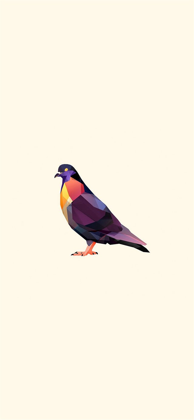1125x2436 Minimal Pigeon Bird Illust Art - orange iPhone X Wallpaper