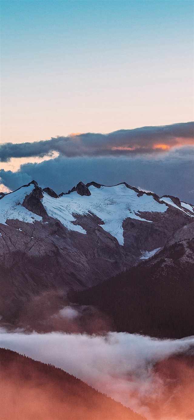 1125x2436 Mountain Sunset Sky Cloud Nature - snowy iPhone X Wallpaper