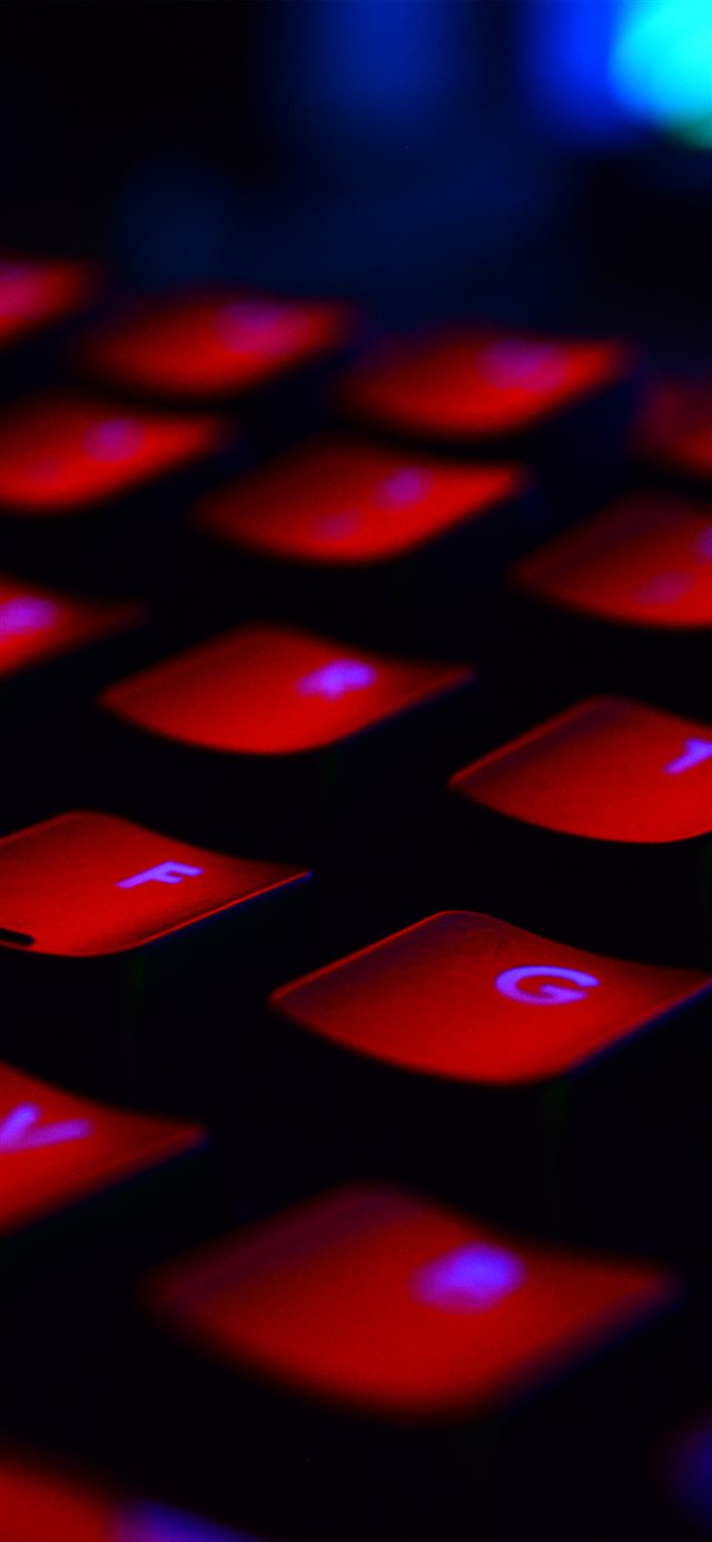 1125x2436 Keyboard Red Dark Computer Nature -  iPhone X Wallpaper