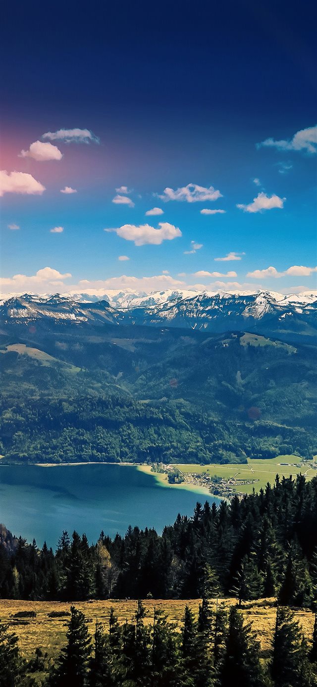 1125x2436 Mountain Sky River Nature Scenery Summer Dark - scenery iPhone X Wallpaper