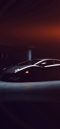 Lamborghini Car Dark Black Flare wallpaper