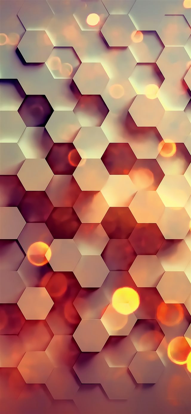 1125x2436 Honey hexagon digital abstract -  iPhone X Wallpaper