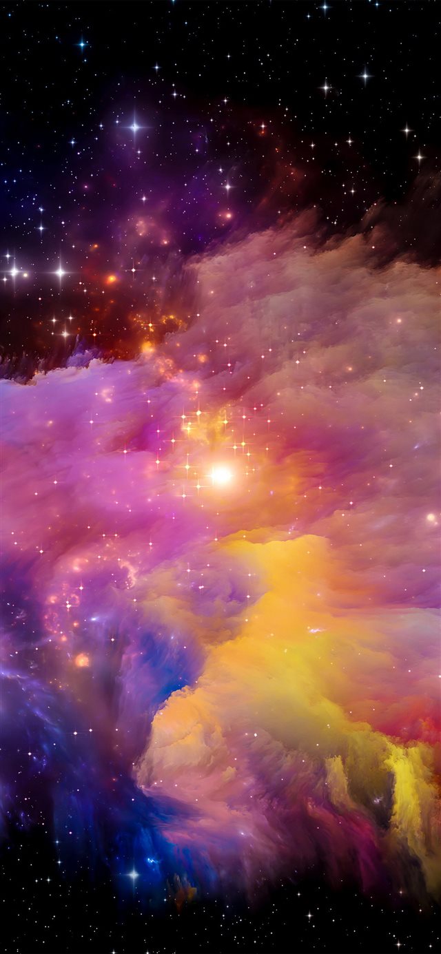 1125x2436 Aurora space art -  iPhone X Wallpaper