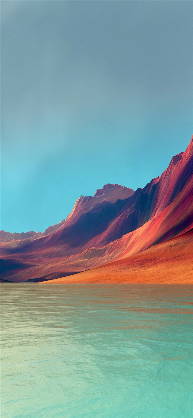 1125x2436 mountain - cyan iPhone X Wallpaper