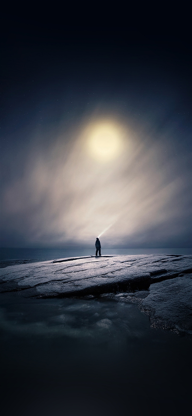 1125x2436 moonlight night - illustration iPhone X Wallpaper