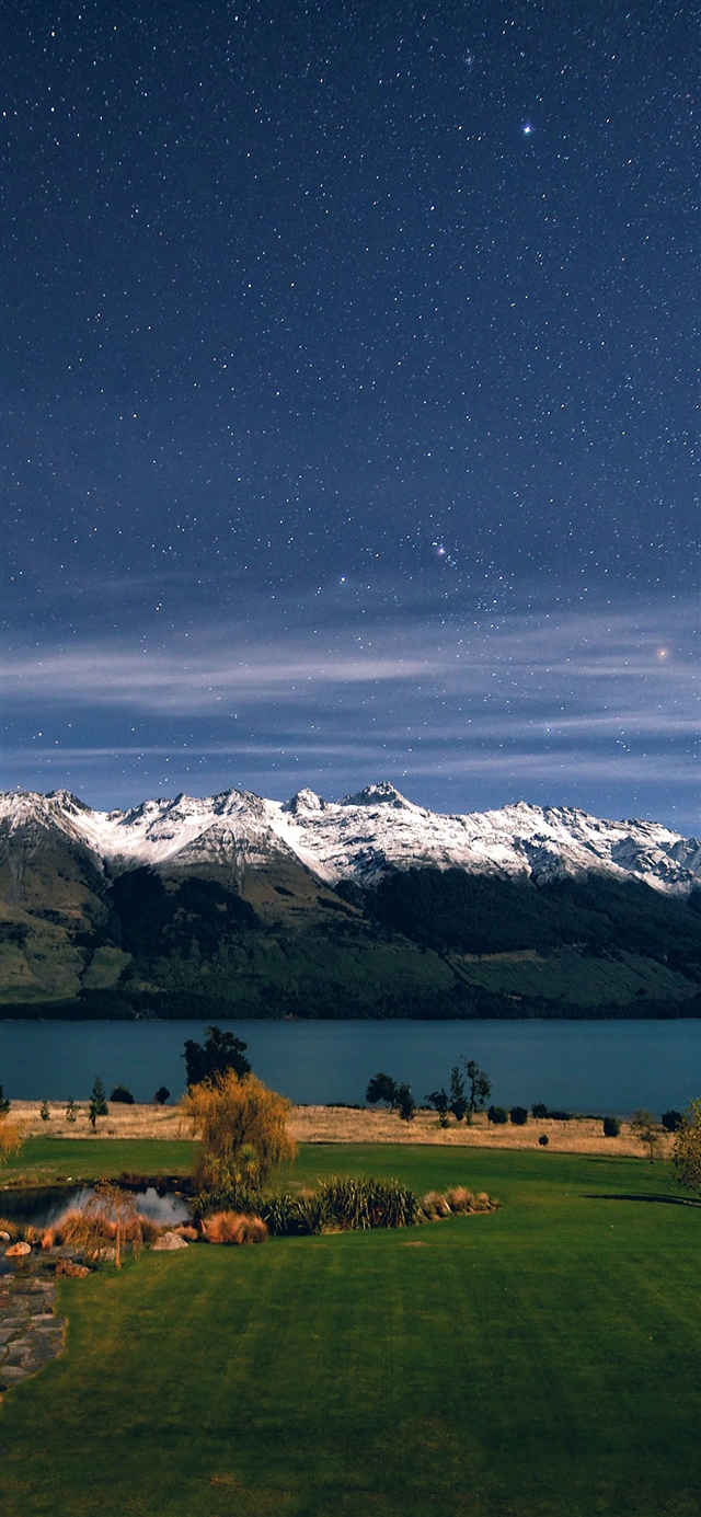 1125x2436 Silent night sky - cyan iPhone X Wallpaper