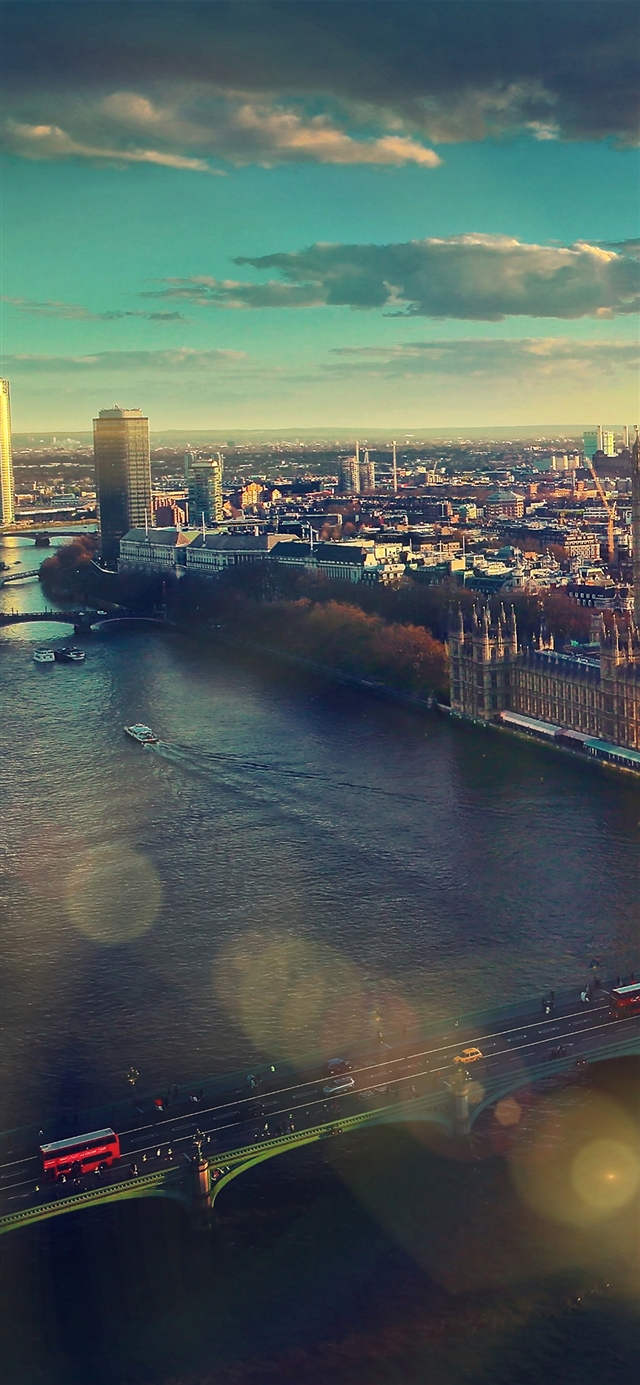1125x2436 England london sky view city - cyan iPhone X Wallpaper