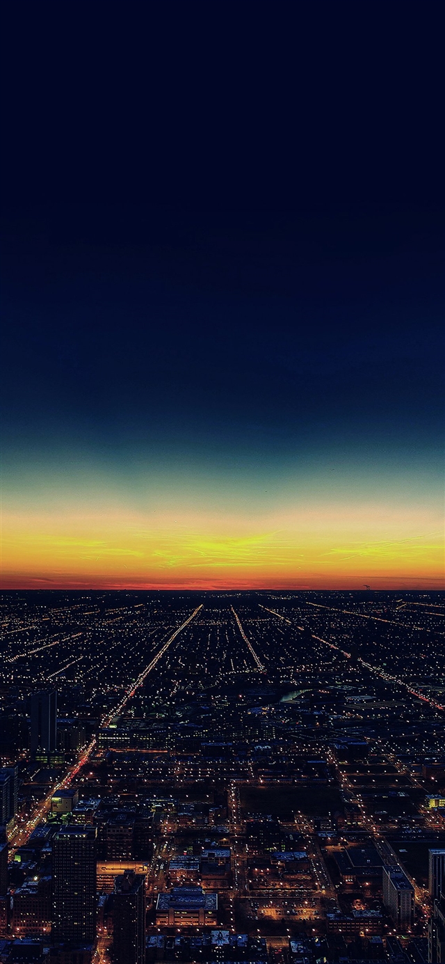 1125x2436 Sunset city - night iPhone X Wallpaper