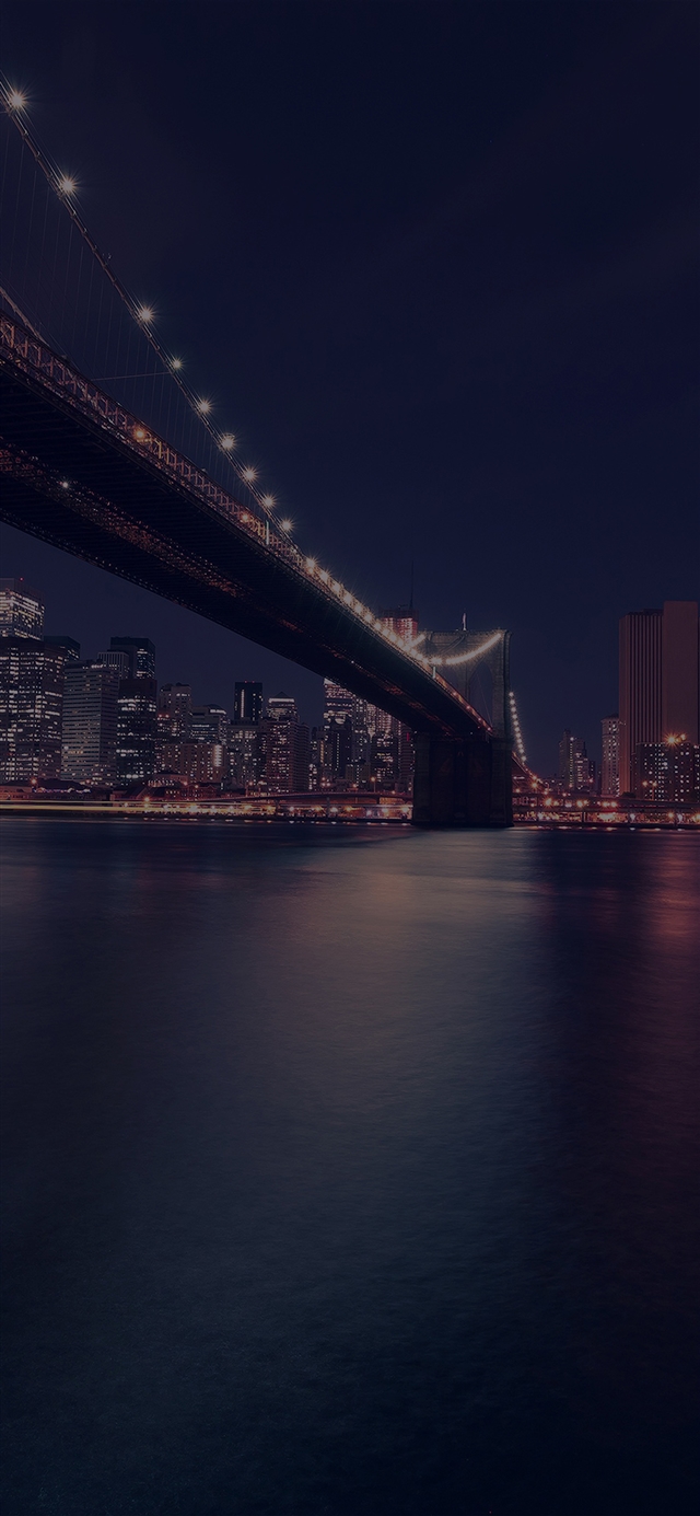 1125x2436 City night river - night iPhone X Wallpaper