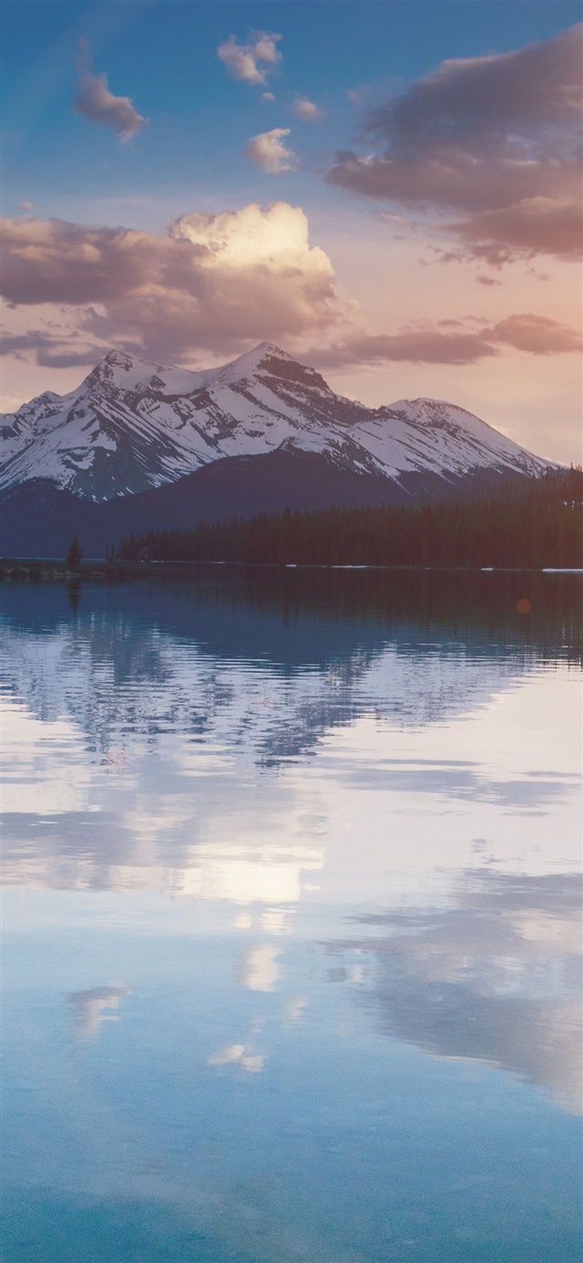 1125x2436 Lake peace mountain - cyan iPhone X Wallpaper