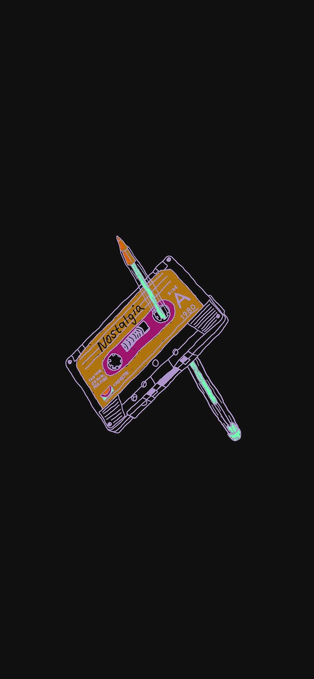 1125x2436 Cassette tape - purple iPhone X Wallpaper